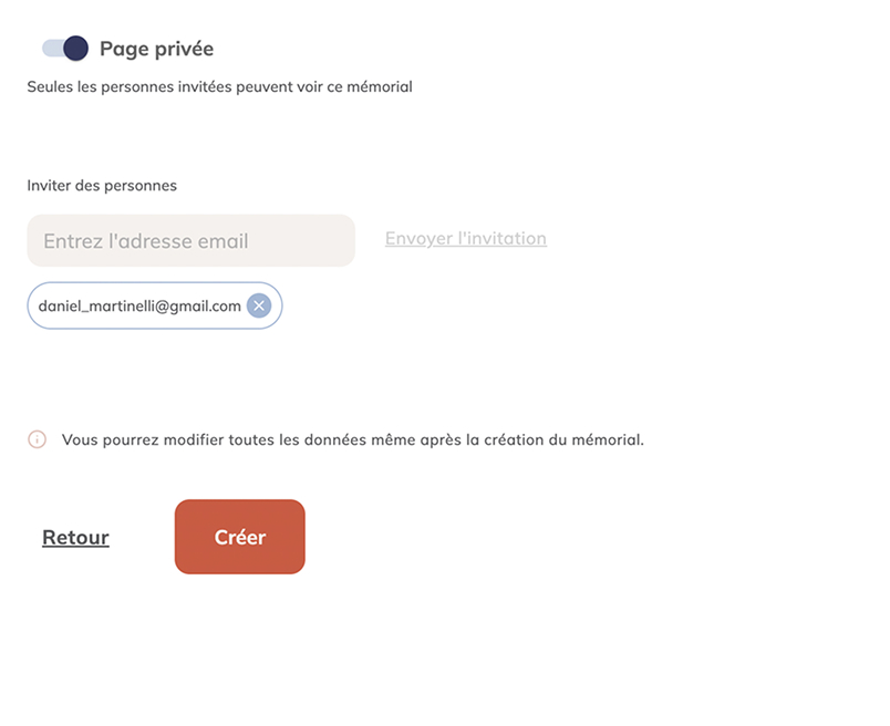 Interface de partage et accès familial